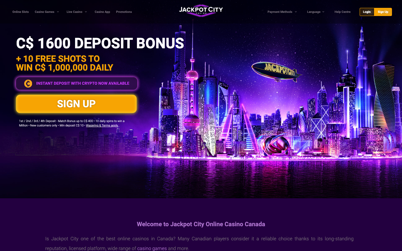 Jackpot City casino — screenshot